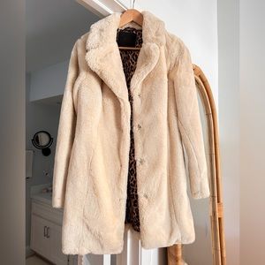 Goosecraft Casablanca Faux Fur Coat Ivory US XS/EUR S